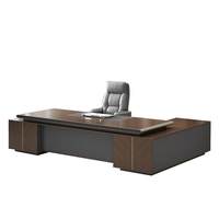 Bureau de direction LBZ-0016 Jane, bureau de direction en PVC en forme de L, simple et moderne, pour entreprise, laboratoire d'innovation