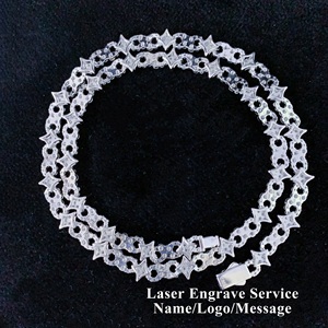 Nuova piccola collana ghiacciata piccola stella Infinity catena a maglie Moissanite bracciale cubano personalizzato Hip Hop diamanti gemelli cubani - Product Image 5