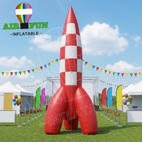 Airfun Missile de guidage gonflable personnalisé, fusée géante gonflable en tintin à vendre