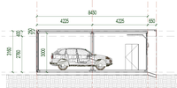 Garages préfabriqués de luxe pour deux voitures avec conception en modèle 3D, abris de voiture modulaires modernes en conteneurs, dotés d'un support technique en ligne