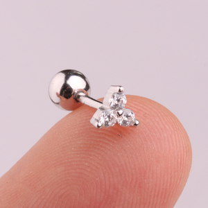 Support Material <strong>Test</strong> Triangle CZ S925 Silver Body Piercing Jewelry <strong>Helix</strong> Cartilage Earrings - Product Image 3