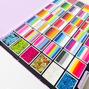 <span class=keywords><strong>Kit</strong></span> de peinture faciale complet MEISHANG CE à base d'eau, lavable et non toxique, 64 à 108 pièces pour enfants, incluant des pochoirs, des pinceaux et des fards à paillettes. - Product Image 3