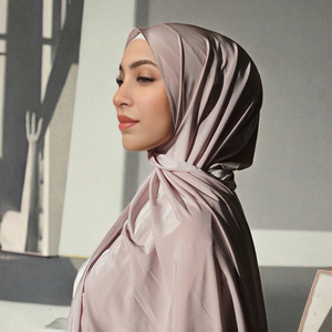Nouveau hijab en jersey satiné 2026, doux, personnalisable, écharpe belge pour femmes, châle toute l'année, crêpe - Product Image 3