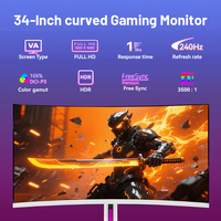 Moniteur de jeu 34 pouces 4K WQHD IPS VA Panel 240Hz 1ms FreeSync G-Sync compatible Écran PC pour E-sport