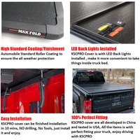 Couverture de lit de ramassage KSCPRO, couvre-tonneau rigide et pliable en aluminium adapté à GMC Sierra 1500 2500 3500