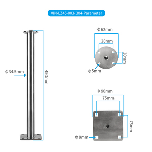 Colonne de support verticale robuste à fixation au sol pour moniteur GPS marin VIN-LZ45-003-304 - Product Image 2
