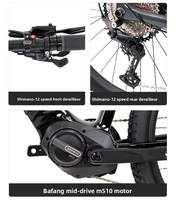 Vélo électrique en fibre de carbone Ebike EM10 Bafang M560 Moteur central 48V15Ah 12 vitesses Vélo électrique et Bicicleta Electrica