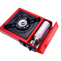 Réchaud à gaz portable miniature en métal avec allumage pour la randonnée, le camping, le propane, le butane, accessoire de cuisine d'extérieur