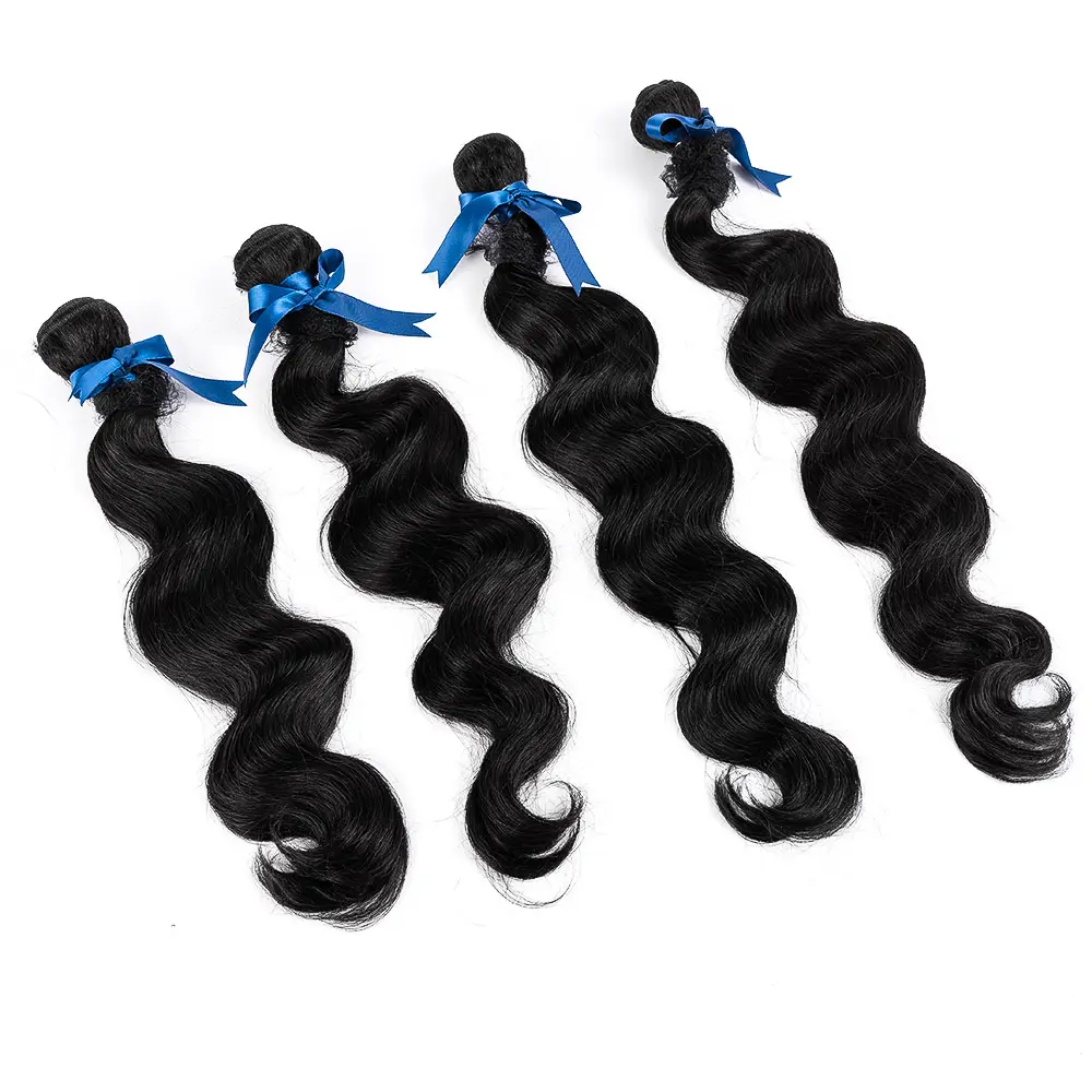 Noble new fiber 8A grade non remy 18 to 40 straight body kinky curl mini curl water wave natural black brazilian hair bundles