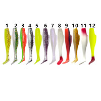 Leurre de pêche souple en TPR et TPE, couleurs mélangées, 6cm, 8cm, 10cm, type Shad à queue en T, haute résistance à la traction