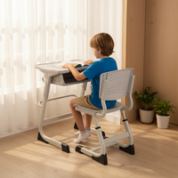 Tables et chaises d'étude scolaires réglables en hauteur, en plastique, confortables et de haute qualité pour les étudiants universitaires