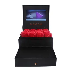 연인 인사말 선물 기록 비디오 메시지 표준 크기 꽃 LCD 화면 프레젠테이션 비디오 선물 상자
