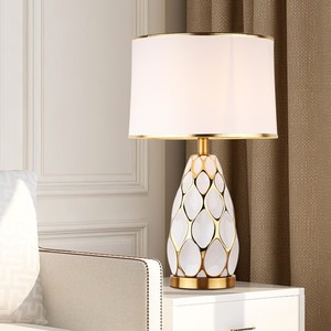 <b>Light</b> Luxury Brass LED Table Lamp-Sophisticated Minimalist Modern American-<b>Vintage</b> Design Eco-Friendly Warm White Off-White Lamp - Product Image 5