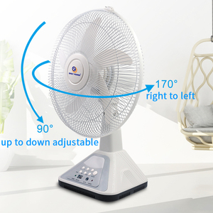 พัดลมตั้งโต๊ะพลังงานแสงอาทิตย์แบบชาร์จไฟได้ แบตเตอรี่ 6V ขนาด <span class=keywords><strong>16</strong></span> <span class=keywords><strong>นิ้ว</strong></span> 5 ใบพัด พร้อมไฟ LED - Product Image 6