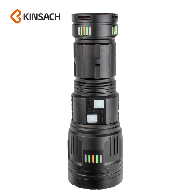 KINSACH Brand Wholesale Type-c Charging Telescopic Focusing 60w White Laser Lamp Beads Bright Aluminum Alloy Flashlight