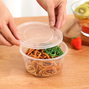 Boîte à lunch jetable ronde épaissie avec couvercle transparent pour la conservation des aliments à emporter, bol bento, récipient à soupe, usage commercial - Product Image 2