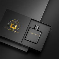 Boîte cadeau en carton rigide noir de luxe avec logo personnalisé pour cosmétiques et parfums