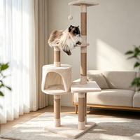 Grand mobilier pour chat avec plateformes de repos, grands poteaux à gratter en sisal, niveaux de saut et espace d'escalade pour chats d'intérieur, arbre à chat