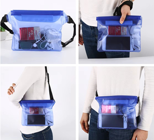 Sac de téléphone portable étanche pour la plage en plein air personnalisé sacs de course à dos en PVC scellés à trois couches sac banane transparent pour la ceinture sac de sport - Product Image 4