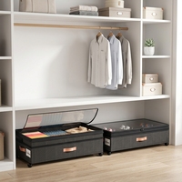 Boîte de rangement pliable sous le lit en tissu Oxford avec roulettes, design moderne et minimaliste, facile à déplacer, pour vêtements/chaussures/jouets