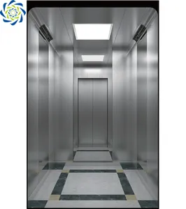 1350kg gearless motor golden mirror stainless steel MRL passenger elevator lift
