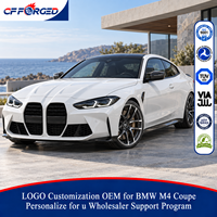 Jantes de voiture en alliage forgé de luxe monobloc 19 20 21 pouces, face usinée, 5x112, concaves profondes, à rayons fendus pour BMW M4 Coupé