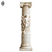 Colonne romaine en marbre blanc naturel européen de haute qualité, sculpture personnalisée, pilier en pierre pour la décoration de villas et d'hôtels