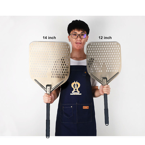 Offerta Speciale Pala per <span class=keywords><strong>Pizza</strong></span> Forata da 14/13/12 Pollici Rettangolare Pala per <span class=keywords><strong>Pizza</strong></span> in Alluminio con Rivestimento Duro Utensile Corto - Product Image 6