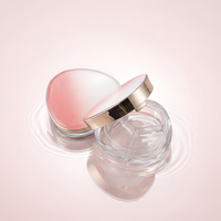 Boîtier vide pour poudre libre triangulaire 3 couleurs, rose doré transparent, emballage en gros