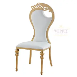 Lujosas sillas de trono para novia y novio, mesas y sillas para fiesta de boda