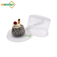 Récipient en plastique jetable rond de gâteau de dessert personnalisé boîte d'emballage blister transparent de gâteau de mochi