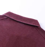 Polo pour homme à manches courtes, col zippé 1/4, en maille gaufrée délavée à l'acide, style vintage, haute qualité, idéal pour l'été, 325G