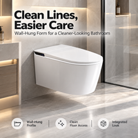 Nouveau style de toilette intelligente à capteur automatique, monobloc mural, avec bidet électronique et séchoir à air chaud, pour salle de bain à usage domestique