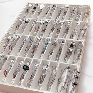 Accessoires de bijoux fantaisie, zircon, plaqué or 18 carats, vente en gros, bracelets en acier inoxydable en vrac - Product Image 6