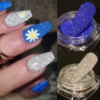 Poudre à ongles à pigment holographique scintillant réfléchissant Flash Diamond Nail Gold and Silver Chrome Pigment Dip Nail Powder