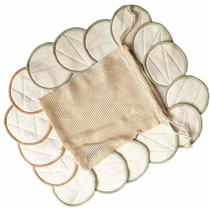 Éponges en tissu de <span class=keywords><strong>bambou</strong></span> 100% biologique réutilisables lavables hypoallergéniques pour le démaquillage quotidien du visage - Product Image 4