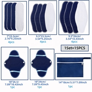 Biai ผ้าฝ้ายออร์แกนิกซักได้คุณภาพสูง15ชิ้นผ้าอนามัยแบบบางพิเศษมีปีกมีรอยรั่วแบบใช้ซ้ำได้แผ่นซับประจำเดือน - Product Image 2