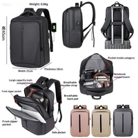 Mochila para Portátil al por Mayor, Gran Capacidad, Impermeable, Ligera, Mochila de Viaje para Computadora con Puerto USB, Mochila de Viaje para Estudiantes