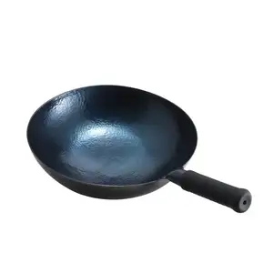 Superieure Kwaliteit Hand Gehamerd Carbon Stalen Wok Pan, Traditionele Chinese Japanse Woks