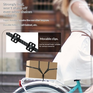 Cordon élastique rétractable haute résistance à longueur réglable avec crochet pour bagages/casque de moto - Product Image 4