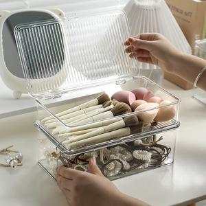 Acrylic <b>Makeup</b> Organizer <b>Box</b> With Lid Dustproof Cosmetic Storage Container For Face Masks And Beauty Tools Desktop Skincare - Product Image 2