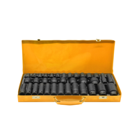 Juego de Llaves de Impacto GSFixtop de 35 Piezas, 1/2'', Acero CR-V, Llaves Cortas y Largas, Kit de Herramientas de Calidad Premium
