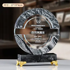 Grosir murah Pujiang bulat kristal penghargaan disesuaikan logo K9 piala kaca kristal untuk hadiah bisnis