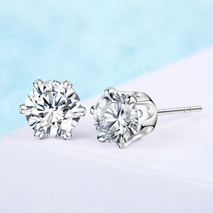 ต่างหูเงินแท้ชุบทองประดับเพชรซิร์คอนทรงกลมเจียระไนแบบเหลี่ยม ขนาด 3 มม. 7 มม. สำหรับผู้หญิงและผู้ชาย - Product Image 5