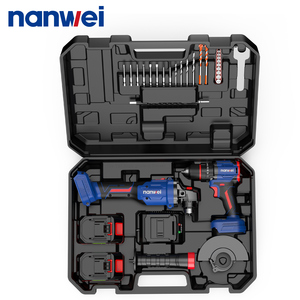 Set Perkakas Listrik Isi Ulang Grosir 2-in-1 Kombinasi Gerinda Sudut Tanpa Sikat dan Bor Impuls - Product Image 1