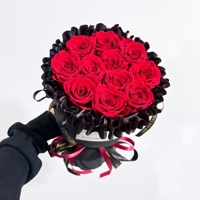 Buket bunga mawar awet buatan tangan dalam kotak hadiah, buket mawar merah untuk hadiah ulang tahun, hari kasih sayang, hari ibu, harga pabrik