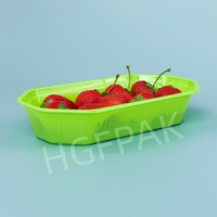 Wegwerp groene bootvormige PET RPET blister fruitbak van gerecycled plastic voor verse druiven
