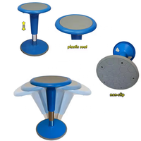 Tabouret à bascule pneumatique réglable en hauteur en plastique moderne pour enfants - Conception ergonomique écologique pour salle de classe, gymnase, parc, maison