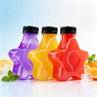 Bouteille en plastique jetable Guchang 50ml 250ml en forme d'étoile avec étiquette sérigraphiée et couvercle en aluminium pour emballage de boissons et jus – Vente en gros