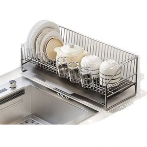 304 Stainless Steel <b>Kitchen</b> Shelves, Multifunctional Household <b>Kitchen</b> Bowls and Chopsticks - Product Image 1